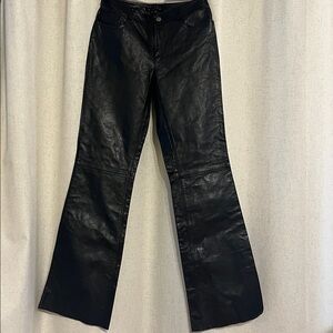 Theory Black Leather Pants size 2